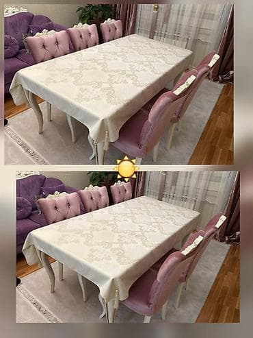 tort bezeme: Qonaq otağı üçün, Açılmayan, Dördbucaq masa, 6 stul — 1