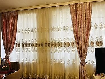 Güzgülər: Klassik üslubda pərdə dəsti - Tərkib: 1 ədəd tül və 2 ədəd cehrayi — 2