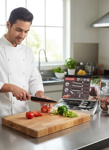 Tava-qazan: BREASTHOS 6 Parçalı Mətbəx Bıçaq Dəsti basqa yerlerde axtarin baxin en — 1