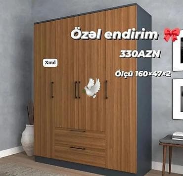 sifonér: Yeni, 4 qapılı, Siyirməli, Qəhvəyi, Taxta, Açılan, Düz dolab — 1