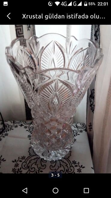 подарок женщине на 60 лет: Xrustal guldan istifade olunmayib 20 il bundan oncenindi 30 sm — 4