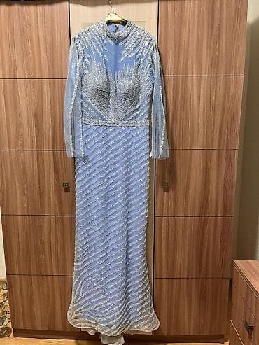 Məxməri parıltılı gecə geyimi - Rəng: açıq mavi (ice blue) üzərində lalafo.az -da Məxməri parıltılı gecə geyimi - Rəng: açıq mavi (ice blue) üzərində