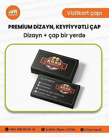 Xidmətlər: 500 ədəd vizitkart - 40 AZN ( dizayn daxil ) — 3