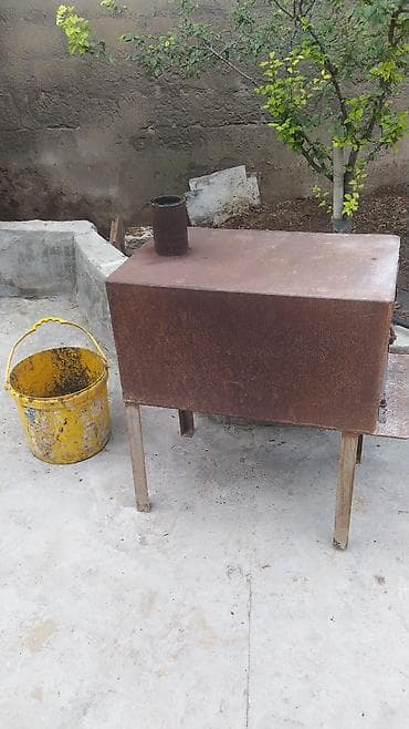 Metaldan hazırlanmış odun/kömür sobası - Material: qalın polad gövdə