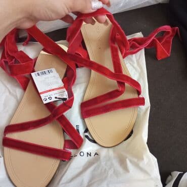 tekstil uşaq şəp şəpləri: Zara, Ölçü: 37, rəng - Qırmızı, Yeni — 2