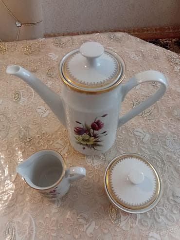 lala.fo posuda: Qəhvə dəsti, rəng - Qızılı, Farfor, Almaniya — 5