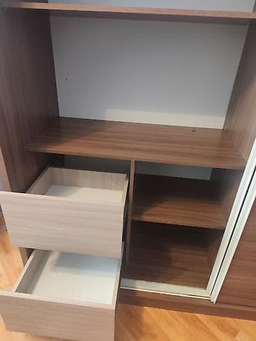 2 qapılı, Güzgülü, Qəhvəyi, Taxta, Kupe, Düz dolab — 2