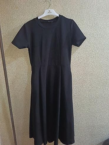 gen: Qadın paltarı – qara, sadə və klassik dizayn - Model: qısaqollu — 1