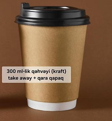 300 ml-lik qəhvəyi (kraft) take away stəkan – qara qapaqla - Həcmi lalafo.az -da 300 ml-lik qəhvəyi (kraft) take away stəkan – qara qapaqla - Həcmi