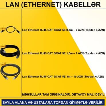 noutbuk satış: Lan (Ethernet RJ45) Kabellər SAYLA ALANA VƏ USTALARA TOPDAN QİYMƏTLƏ — 2