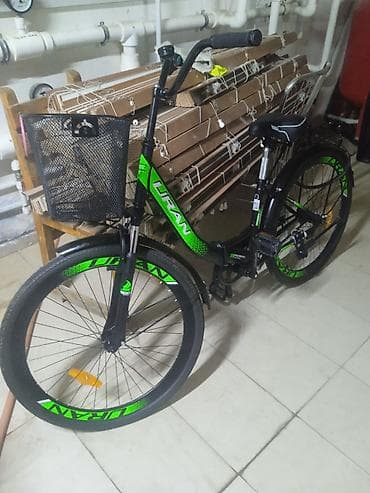 Şəhər velosipedləri: Şəhər tipli velosiped – URAN brendi - Rəng: qara-yaşıl (təkər — 2