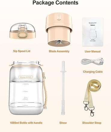 blendir: Daşınan Şirəçi Blender – 1000 ml Meyvə, tərəvəz, smuzi və kokteyləri — 2