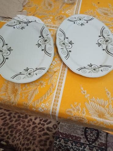 Boşqablar, 2 ədədli dəst, rəng - Ağ, Keramika