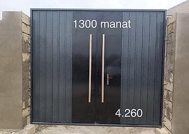 işlənmiş dəmir darvazalar: Dəmir Həyət darvazası, 3 m, Mexaniki, Qapı ilə, rəng - Boz, Kredit yoxdur — 3