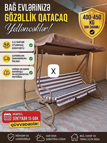 Bağ, həyət və teras üçün ideal yelləncək - 4–5 nəfər üçün rahat