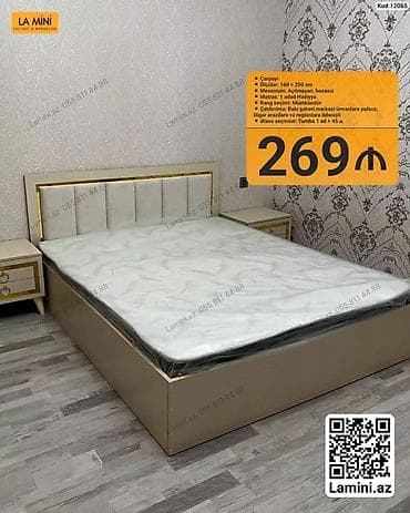 Məhsul: İki nəfərlik çarpayı (Kod: 12064/12065) - Ölçü: 160 × 200 sm — 1