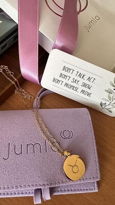 boyunbağ: Məhsul: Zodiak bürcü medalionlu boyunbağı + mini çanta formalı açarlıq — 1