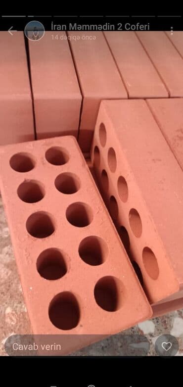 купить кирпич в баку: Oda davamlı, hər növdə hər ölçüdə istənilən rəngdə kərpiclər. içi — 10