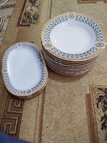 Qab-qacaq və mətbəx ləvazimatları: Nahar dəsti, rəng - Ağ, Farfor, 12 nəfərlik, Almaniya — 5