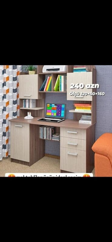 ütü masa: Oğlan və qız üçün, Yeni, Siyirməli, Yazı masası, Stulsuz — 4