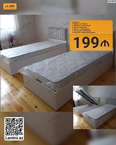 Çarpayı – La Mini - Ölçü: 90 × 200 sm - Mexanizm: Açılan, bazalı — 1