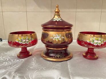 Çay dəsti, rəng - Qırmızı, 1 nəfərlik, Çexiya