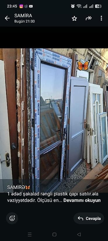 SAMİRƏ🦋 1 ədəd şakalad rəngli plastik qapı satılır.əla vəziyyətdədir