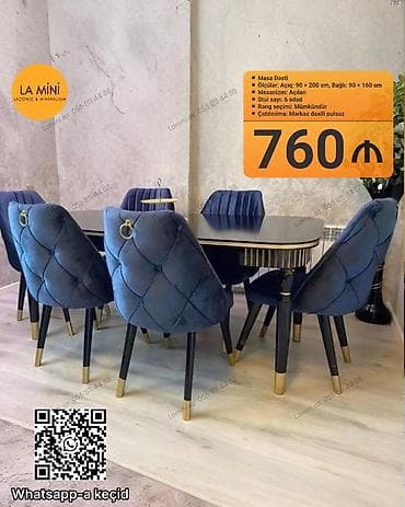 Açılan, Oval masa, 6 stul