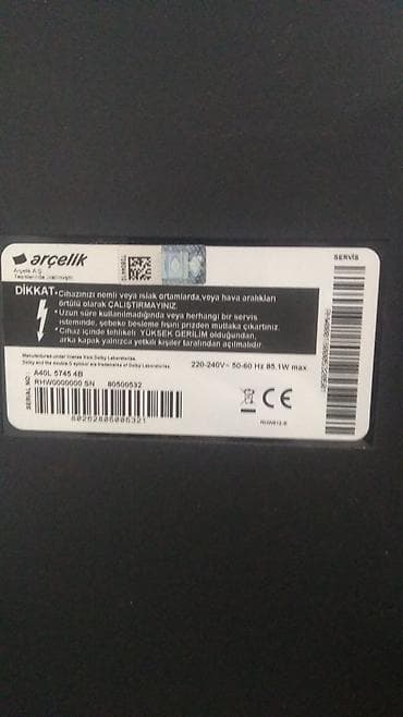 Смарт ТВ приставки: Arçelik LED TV – model A40L 5745 4B - Ekran ölçüsü: 40" (102 sm — 2