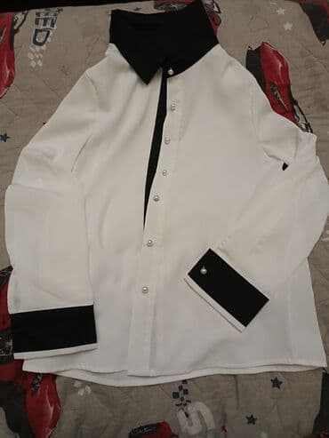 3 duymə koynək: Qadın klassik köynəyi – ağ və qara rəng kombinasiyası - Model — 5