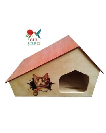 pişik yuva: Taxta pişik evi 🐾 Yeni əl işimiz – taxtadan hazırlanmış, rahat və — 6