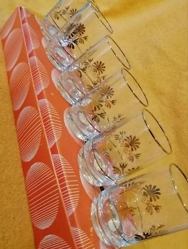 pesok qabi: Stəkanlar, rəng - Qızılı, Şüşə, 6 ədədli dəst — 3