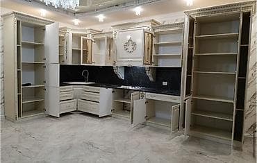 saloglu mebel qiymetleri: Klassik üslubda L formalı mətbəx mebeli dəsti - Rəng: krem/ivori — 5