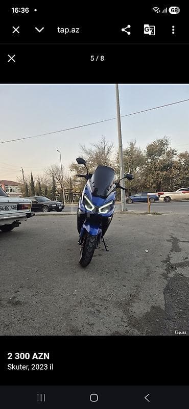 225 55 16 teker: Skuter – 2023 il, mavi rəng Xüsusiyyətlər: - Geniş ön vindsild — 7