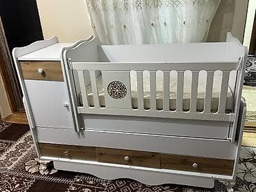 akasiya agaci: Bebeco transformasiya olunan beşik/uşaq çarpayısı - Rəng: ağ, ağac — 4