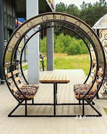 həyət üçün yelləncək: Yeni, Divan-yelləncək, Zontiksiz, Metal — 3