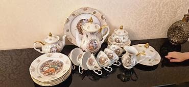 qedimi serviz: Çay dəsti, Farfor, 6 nəfərlik, Almaniya — 2