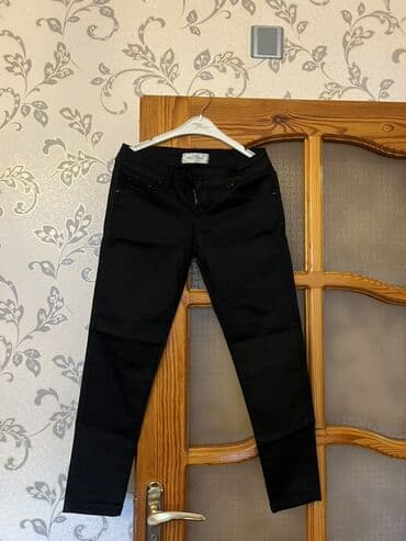 Qara rəngli dar kəsimli cins şalvar - Model: klassik 5 ciblidir (iki lalafo.az -da Qara rəngli dar kəsimli cins şalvar - Model: klassik 5 ciblidir (iki