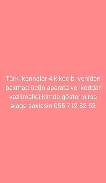 Televizor təmiri: Türk kanalları üçün TV aparatlarının yenidən işləməsi məqsədilə yeni — 1