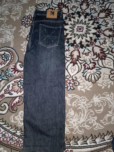 jins: Kişi cins şalvarı - Model: Düz kəsim, klassik beş ciblə - Rəng: Tünd — 6