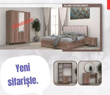 ders masaları: İkinəfərlik çarpayı, Dolab, Termo, 2 tumba, Azərbaycan, Yeni — 14