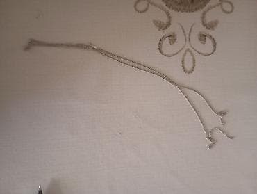 Gümüş rəngli zəncir boyunbağı - Material: metal ərintisi, gümüş tonlu