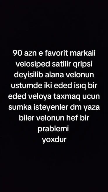 купить трюковой самокат в бишкеке: Favorit markalı velosiped satılır. Qripsi yenilənib. Üstündə: - 2 ədəd — 1