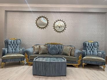 pufik satisi: Qonaq otağı üçün, İşlənmiş, Açılmayan, Dördbucaq masa, 8 stul — 9