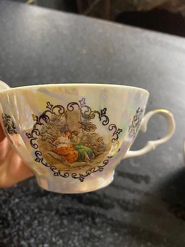 Çay dəsti, rəng - Ağ, Farfor