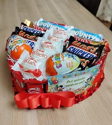 шоколад: Kinder buketleri,kinder sebetleri,kinder boxlar sifarisle — 9