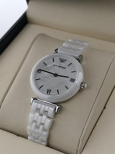 saat şamdan: Qol saatı, Emporio Armani, rəng - Ağ — 9