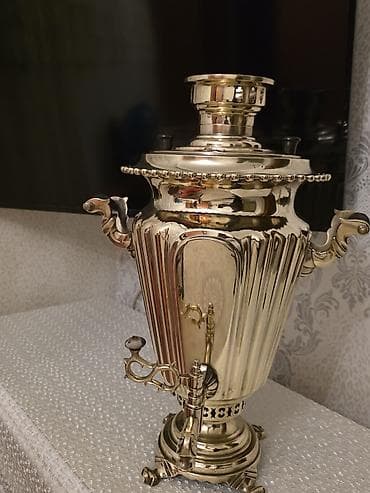 mis samavar: Klassik kömürlə işləyən samovar - Material: parlaqlaşdırılmış — 1