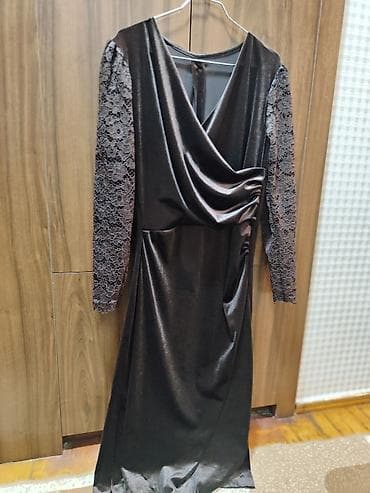 Qara ziyafət/libas - Model: Uzun, zərif ziyafət donu - Parça: Yumşaq — 1