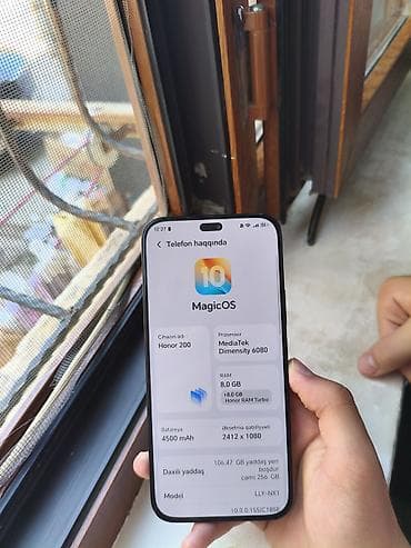 nokia 2780 flip: Honor 200 Lite, 256 GB, rəng - Qara, Barmaq izi — 4